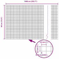 Gelaste draadhek Zilver 0.4 x 10 m Staal 9