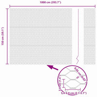 Zeskantig hekwerk Zilver 1.5 x 10 m Gegalvaniseerd staal 9