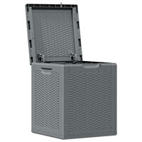 Tuinbox 90 L PP rattan grijs 4