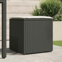 Kussenbox met opslag Zwart 50 x 50 x 50 cm poly rattan 3