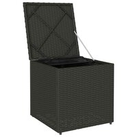 Kussenbox met opslag Zwart 50 x 50 x 50 cm poly rattan 4