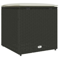 Kussenbox met opslag Zwart 50 x 50 x 50 cm poly rattan 7