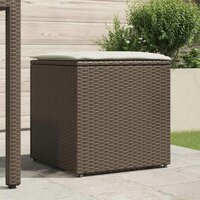 Kussenbox met opslag Bruin 50 x 50 x 50 cm poly rattan 3
