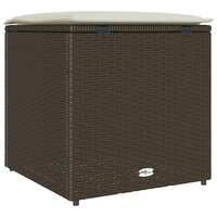 Kussenbox met opslag Bruin 50 x 50 x 50 cm poly rattan 7