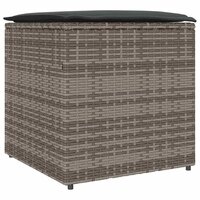 Kussenbox met opslag Grijs 50 x 50 x 50 cm poly rattan 2