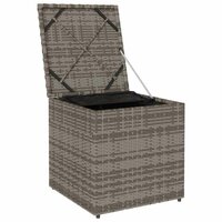 Kussenbox met opslag Grijs 50 x 50 x 50 cm poly rattan 4