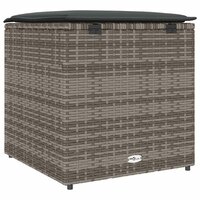 Kussenbox met opslag Grijs 50 x 50 x 50 cm poly rattan 7