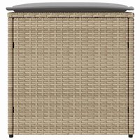 Kussenbox met opslag Beige 50 x 50 x 50 cm poly rattan 6