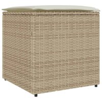 Kussenbox met opslag Beige 50 x 50 x 50 cm poly rattan 2