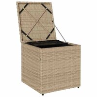 Kussenbox met opslag Beige 50 x 50 x 50 cm poly rattan 4