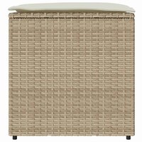 Kussenbox met opslag Beige 50 x 50 x 50 cm poly rattan 5