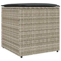 Kussenbox met opslag Lichtgrijs 50 x 50 x 50 cm poly rattan 2