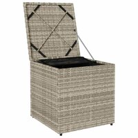 Kussenbox met opslag Lichtgrijs 50 x 50 x 50 cm poly rattan 4