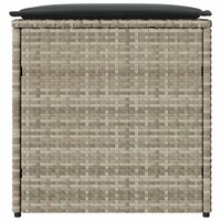 Kussenbox met opslag Lichtgrijs 50 x 50 x 50 cm poly rattan 6