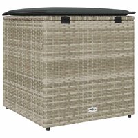 Kussenbox met opslag Lichtgrijs 50 x 50 x 50 cm poly rattan 7