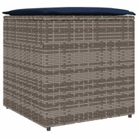 Kussenbox met opslag Grijs 50 x 50 x 50 cm poly rattan 2