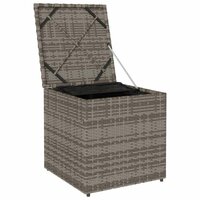 Kussenbox met opslag Grijs 50 x 50 x 50 cm poly rattan 4