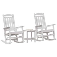 Tuin Schommelstoel 3 pcs Wit 38 x 38 x 46cm Kunststof 3