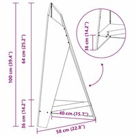 Vuurkorf Zwart 58 x 40 x 100 cm Koudgewalst staal 9