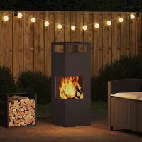 Vuurkorf Zwart 35 x 35 x 100 cm Koudgewalst staal 4