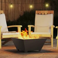 Vuurkorf Zwart 60 x 60 x 30 cm Koudgewalst staal 4