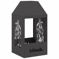 Vuurkorf Zwart 50 x 50 x 100 cm Koudgewalst staal 2