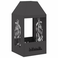 Vuurkorf Zwart 50 x 50 x 100 cm Koudgewalst staal 5