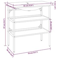 Wastafelframe met inbouwwastafel ijzer zwart 7