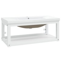 Wastafelframe met inbouwwastafel ijzer wit 2