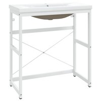 Wastafelframe met inbouwwastafel ijzer wit 2