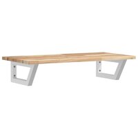 Badkamer wandschap staal en massief acaciahout 2