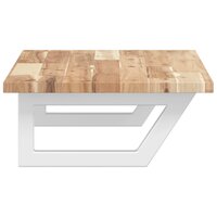 Badkamer wandschap staal en massief acaciahout 5