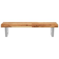 Badkamer wandschap staal en massief acaciahout 4