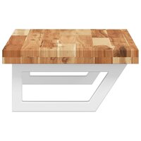 Badkamer wandschap staal en massief acaciahout 5