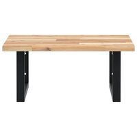 Badkamer wandschap staal en massief acaciahout 4