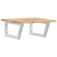 Badkamer wandschap staal en massief acaciahout 2