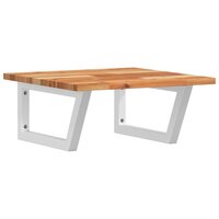 Badkamer wandschap staal en massief acaciahout 2