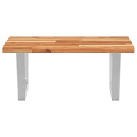 Badkamer wandschap staal en massief acaciahout 4