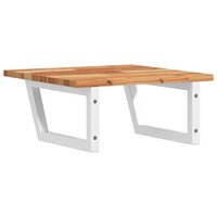 Badkamer wandschap staal en massief acaciahout 6