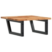 Badkamer wandschap staal en massief acaciahout 6