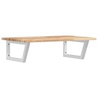 Badkamer wandschap staal en massief acaciahout 2