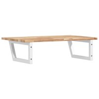 Badkamer wandschap staal en massief acaciahout 6