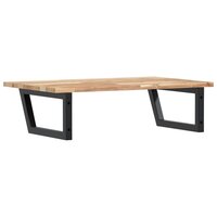 Badkamer wandschap staal en massief acaciahout 6