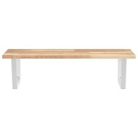 Badkamer wandschap staal en massief acaciahout 4