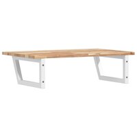 Badkamer wandschap staal en massief acaciahout 6