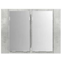 Badkamerkast met spiegel en LED 60x12x45 cm acryl betongrijs 9