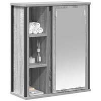 Badkamerwandkast met spiegel 50x21x60 cm Sonoma grijs 4