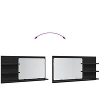 Badkamerspiegelkast 90x11x45 cm bewerkt hout zwart eikenkleurig 8