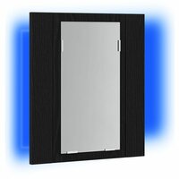 LED badkamerspiegelkast zwart eiken 40x12x45 cm bewerkt hout 4