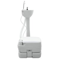 Camping Toilet 2 pcs Grijs en Wit 50.5 x 33 x 103 cm 4